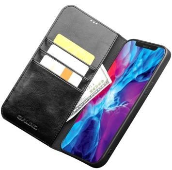 QIALINO - Echtes Leder iPhone 13 Pro Max - Schwarz