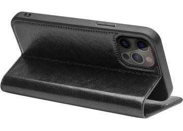 QIALINO - Echtes Leder iPhone 13 Pro Max - Schwarz