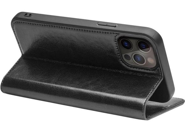 QIALINO - Echtes Leder iPhone 13 Pro Max - Schwarz